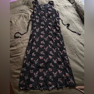 Vintage 90’s floral polka dot maxi dress